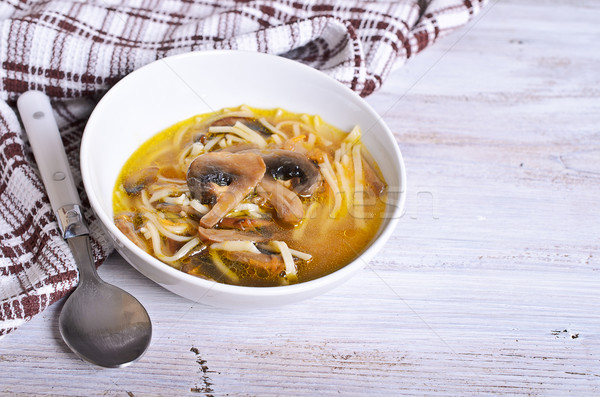 Soup with pasta and mushrooms Stock photo © zia_shusha