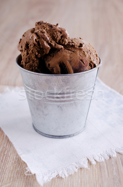 Crème glacée chocolat verre sundae plat Photo stock © zia_shusha