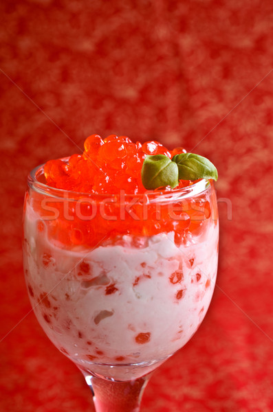 Stock fotó: Piros · kaviár · krém · sajt · üveg · étel