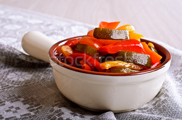 Gekocht Paprika Zucchini Teil geschnitten Sommer Stock foto © zia_shusha
