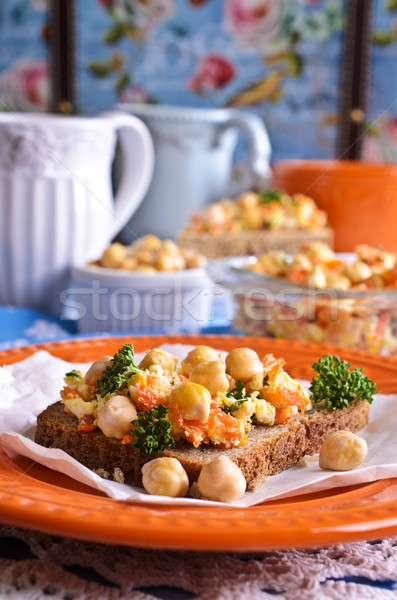 Sandwich morcovi brânză salată morcov alimente Imagine de stoc © zia_shusha