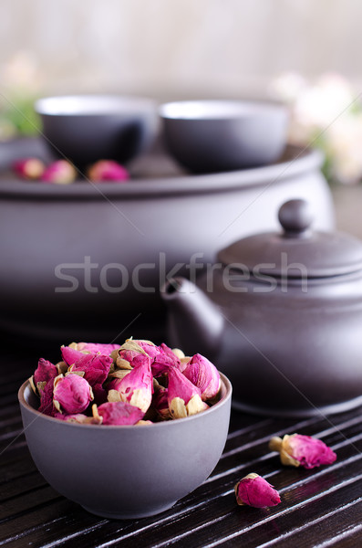 Foto stock: Secas · rosa · usado · chá · madeira