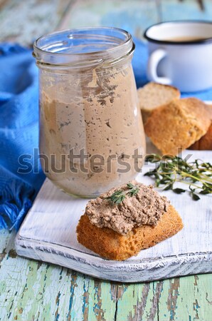 Máj tyúk barna üveg bögre fa Stock fotó © zia_shusha