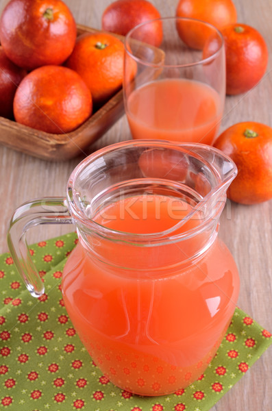 Suco suco de laranja vidro jarro comida madeira Foto stock © zia_shusha