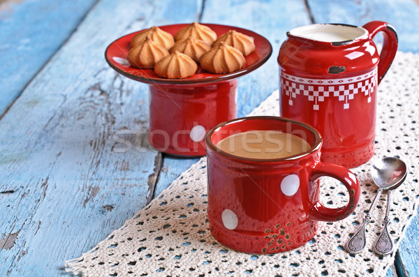 Pić brązowy czerwony starych ceramiczne kubek Zdjęcia stock © zia_shusha