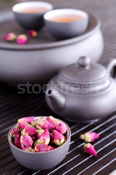 Secado aumentó utilizado té ceremonia madera Foto stock © zia_shusha