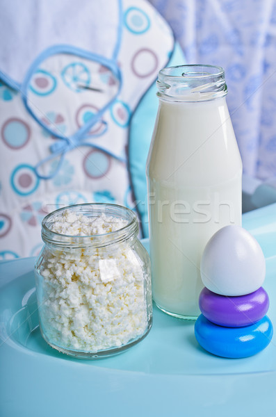 Milchprodukt Form Essen jungen Kinder Frühling Stock foto © zia_shusha