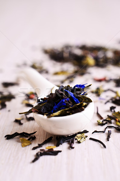 Gemengd drogen thee gedroogd bladeren zwarte Stockfoto © zia_shusha