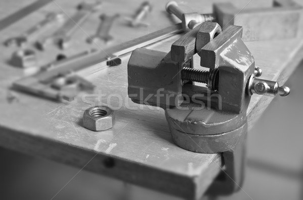 Klein mechanisch greep metaal moer ander Stockfoto © zia_shusha