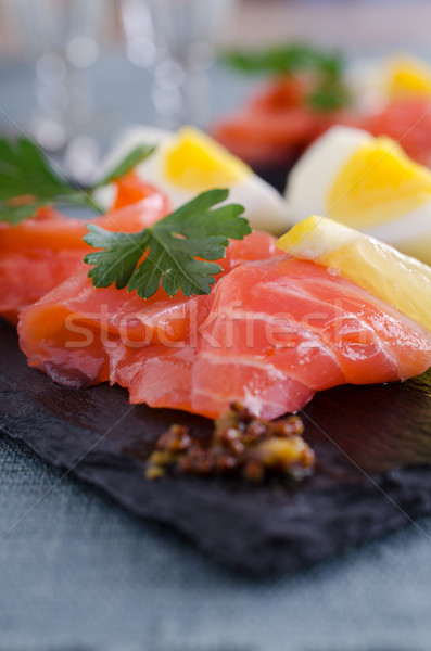 Saumon casse-croûte salé rouge poissons servi [[stock_photo]] © zia_shusha