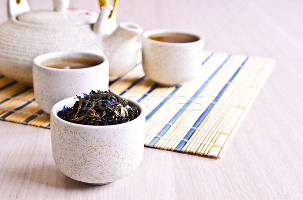 Misto secar chá secas folhas preto Foto stock © zia_shusha