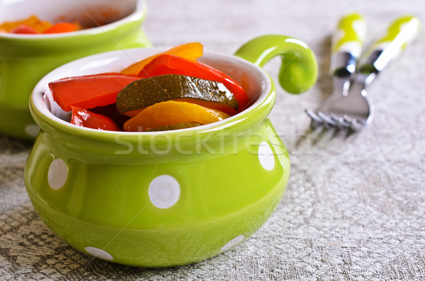 Stock photo: Cooked peppers and zucchini