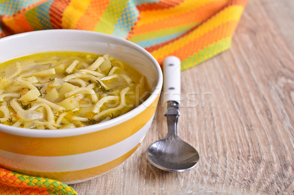 Foto d'archivio: Zuppa · pasta · verdura · alimentare · salute · tavola