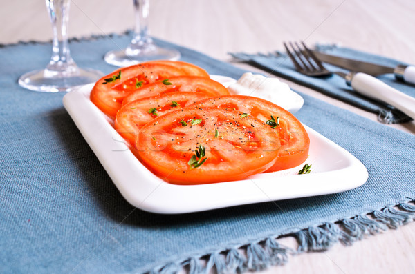 Foto d'archivio: Antipasto · tritato · pomodori · verde · pepe · nero · ciotola