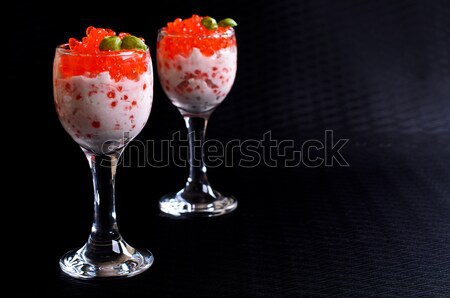 Red caviar with cream cheese Stock photo © zia_shusha