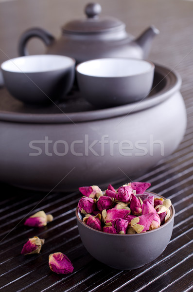 Secas rosa usado chá madeira Foto stock © zia_shusha