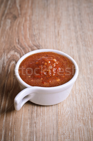 красный соус белый керамической чаши Сток-фото © zia_shusha