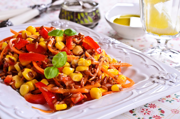Brown rice with vegetables Stock photo © zia_shusha