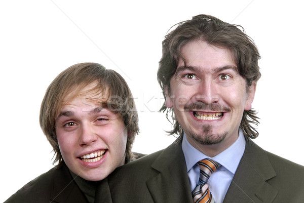 Stupide deux jeunes hommes d'affaires portrait blanche [[stock_photo]] © zittto