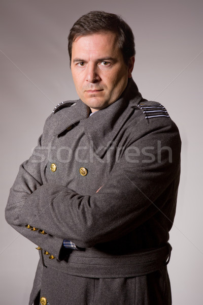 Russisch militaire jonge man studio foto Rood Stockfoto © zittto