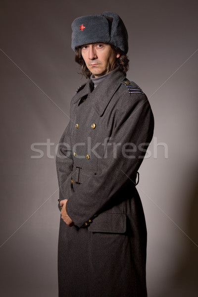 Russo militar moço estúdio quadro retrato Foto stock © zittto