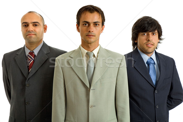 Сток-фото: команда · три · деловых · людей · изолированный · белый · работу
