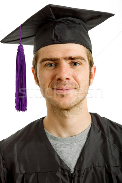 Graduación feliz joven aislado blanco hombre Foto stock © zittto