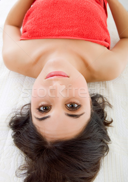 Tratamento de spa belo mulher jovem beleza estância termal feminino Foto stock © zittto