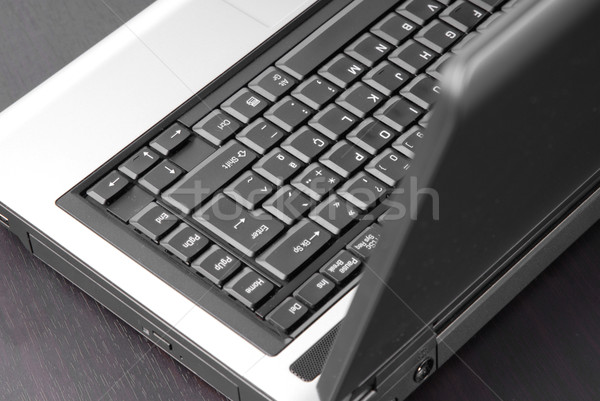 Laptop tastiera del computer portatile dettaglio nero tavola lavoro Foto d'archivio © zittto