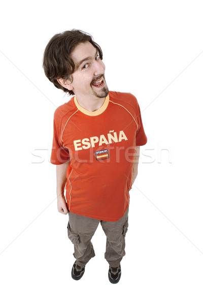 Stock fotó: Spanyol · ventillátor · boldog · férfi · rajongó · izolált