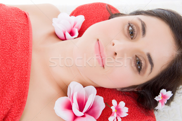 Tratament balnear frumos frumuseţe spa femeie Imagine de stoc © zittto