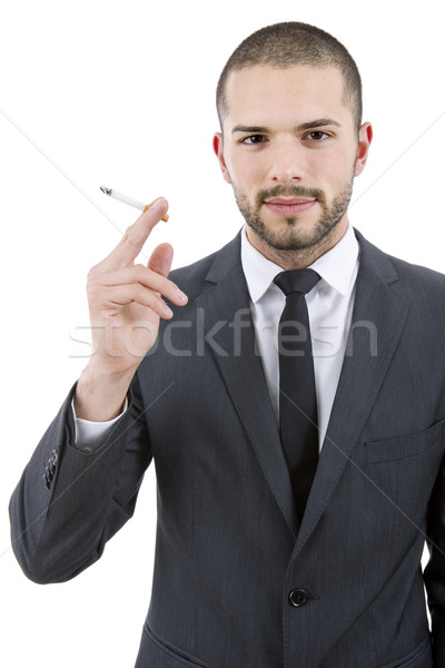 Fumador empresario fumar aislado blanco negocios Foto stock © zittto
