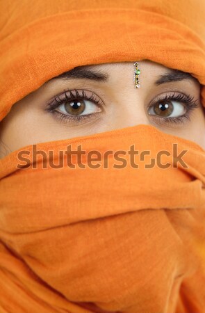 Arab fiatal nő közelkép portré stúdió kép Stock fotó © zittto