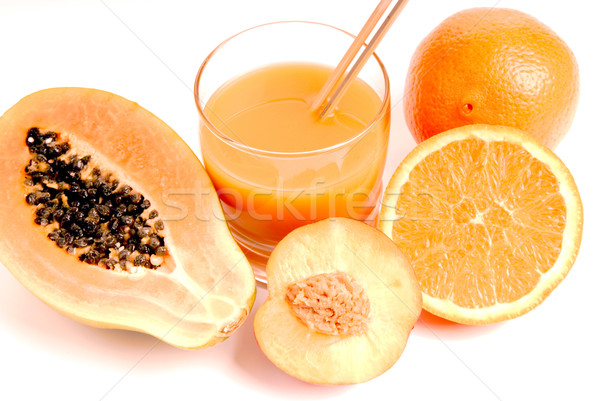 Arancione vetro succo d'arancia taglio arance frutta Foto d'archivio © zittto