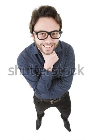 Férfi egészalakos fiatal lezser fehér mosoly Stock fotó © zittto