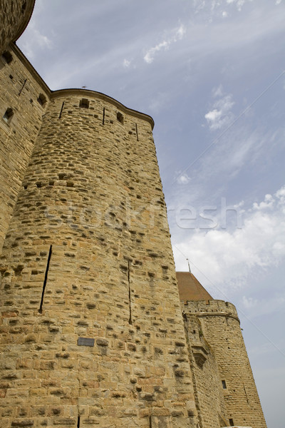 Alten Befestigung südlich Frankreich Gebäude Sicherheit Stock foto © zittto