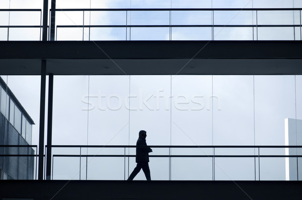 Ofis binası adam içinde modern Bina vücut Stok fotoğraf © zittto