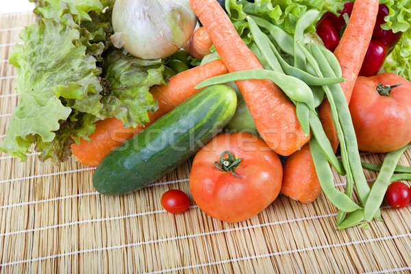 Stockfoto: Verse · groenten · houten · tafel · keuken · eten · koken · peper