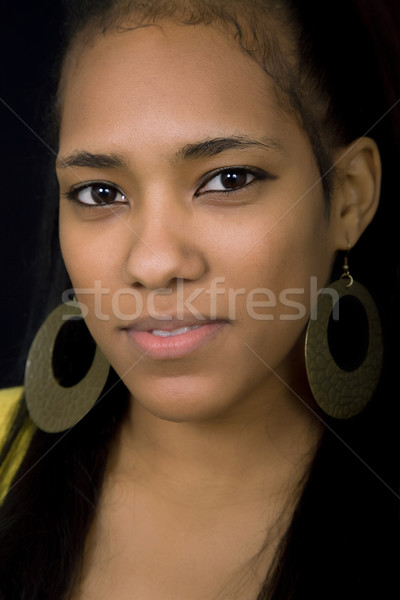 Schwarz jungen schöne Frau Porträt Stock foto © zittto