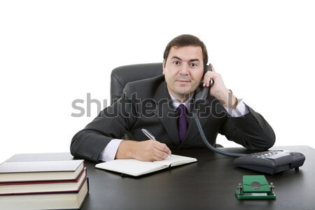 Piśmie młodych człowiek biznesu biurko biuro strony Zdjęcia stock © zittto