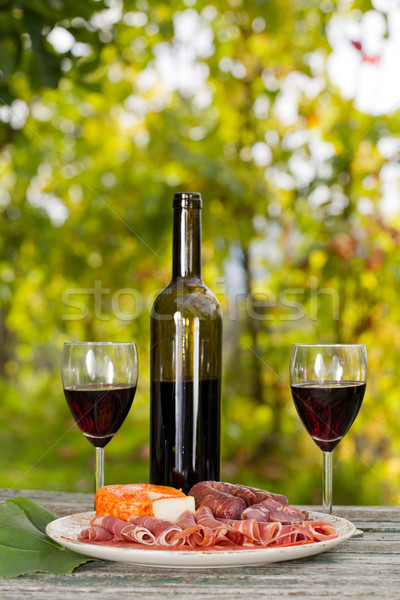 Voedsel ingesteld land leven wijn vruchten Stockfoto © zittto