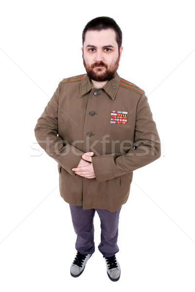 軍事 若い男 ロシア スタジオ 肖像 黒 ストックフォト © zittto