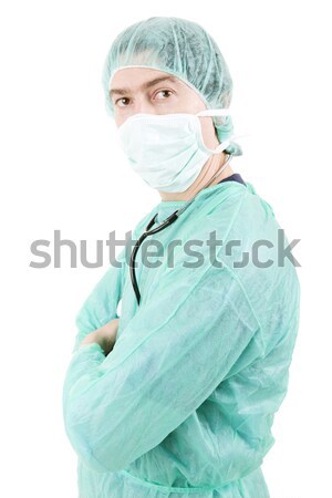 Krankenschwester jungen männlich isoliert weiß Medizin Stock foto © zittto