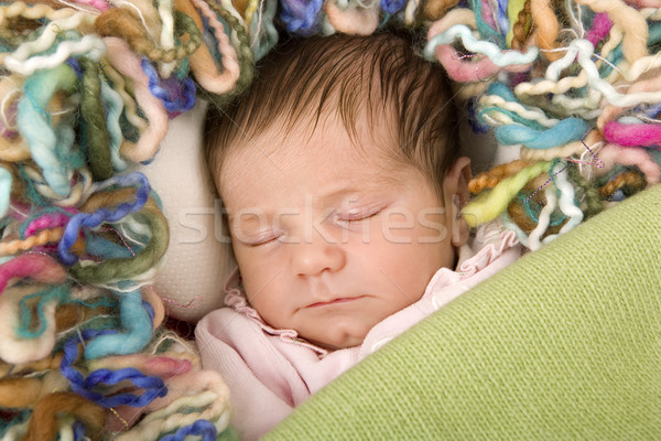 Tineri copil dormit studio imagine fată Imagine de stoc © zittto