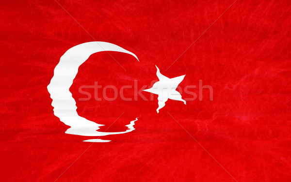 Bandera Turquía rojo blanco ilustración ordenador Foto stock © zittto