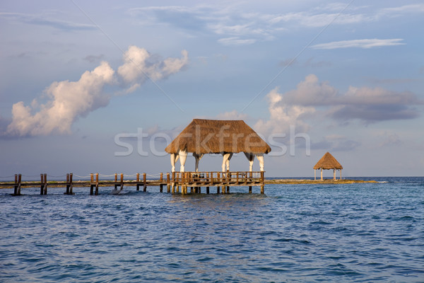 Legno dock Caraibi mare penisola Messico Foto d'archivio © zittto