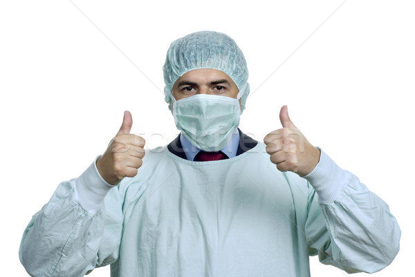 Krankenschwester jungen männlich isoliert weiß Mann Stock foto © zittto