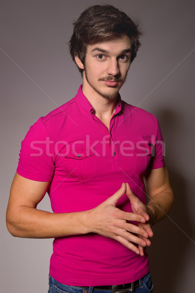 Stock foto: Junger · Mann · Studio · Porträt · gut · aussehend · Gesicht · sexy