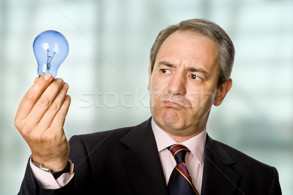 Volwassen zakenman lamp kantoor zakenman portret Stockfoto © zittto