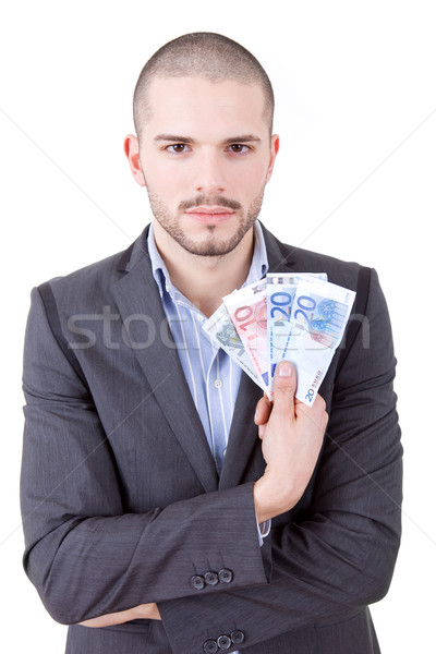Pénz fiatal lezser férfi pénzügy Euro Stock fotó © zittto